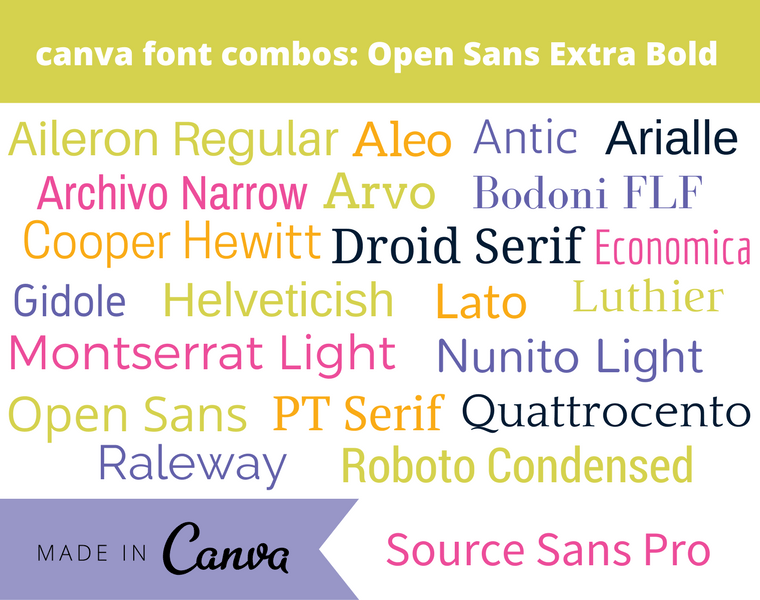 canva font combos- Open Sans Extra Bold
