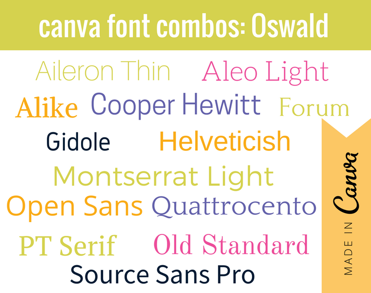 canva font combos- Oswald