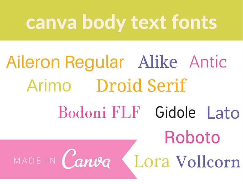 canva Body Fonts